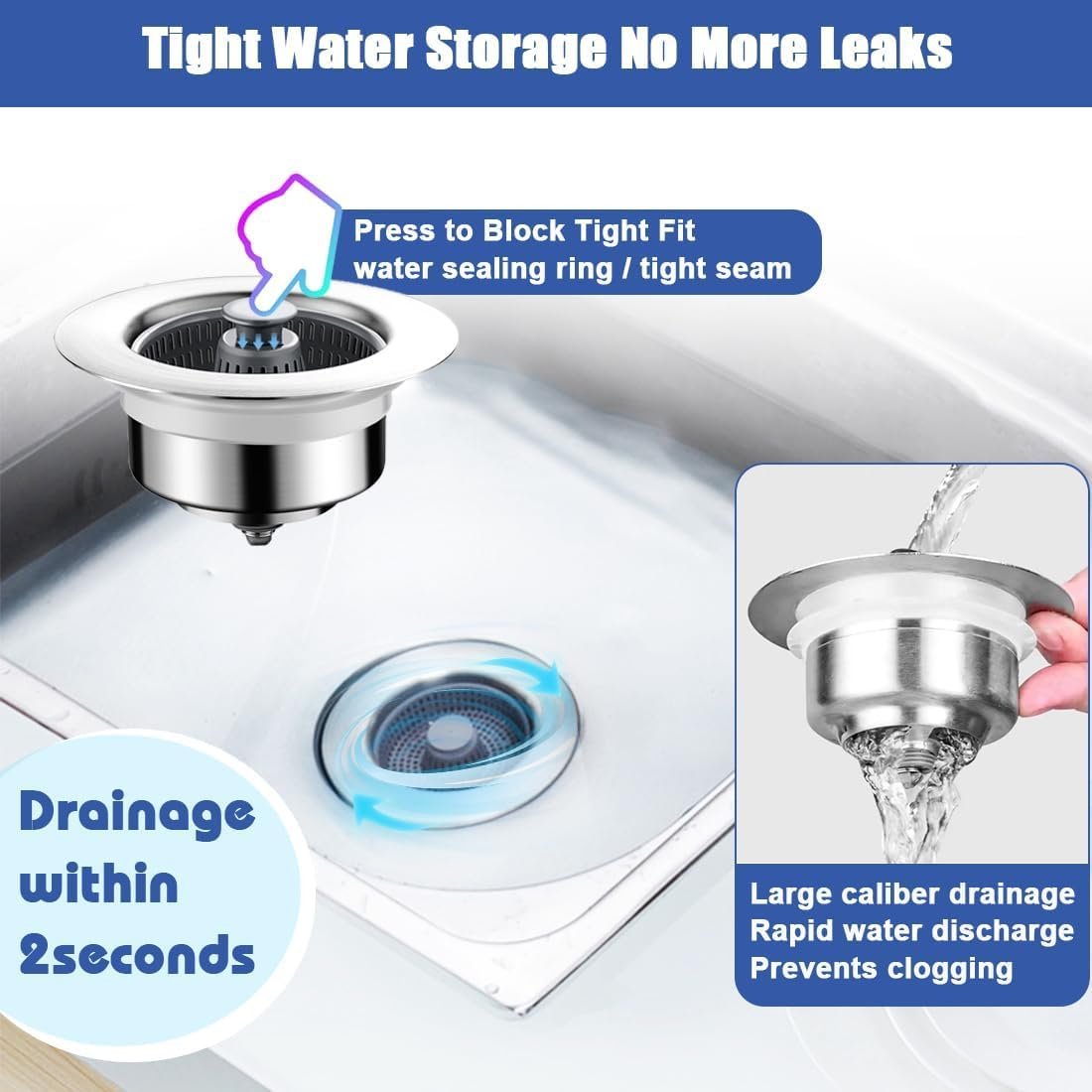 MCOIKY® 3-in-1 Sink Drain Filter and Stopper Combo