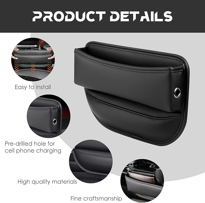 Premium Leather Car Storage Box for Car Seats