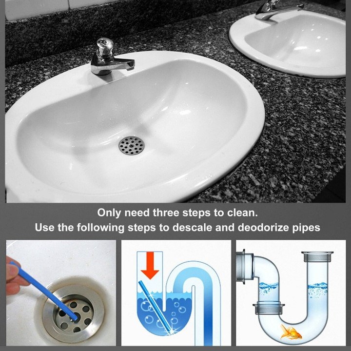 Dobshow® Pipe Cleaning Sticks Oil Decontamination Kitchen Toilet Bathtub Drain Cleaner 12pcs/set