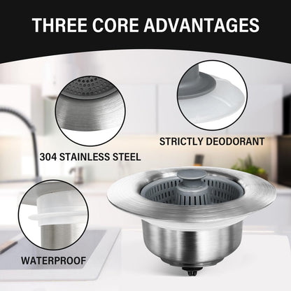 MCOIKY® 3-in-1 Sink Drain Filter and Stopper Combo